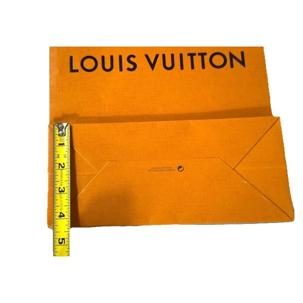 Louis Vuitton Shopping Bag Medium Orange Gift Bag Blue Handles LV